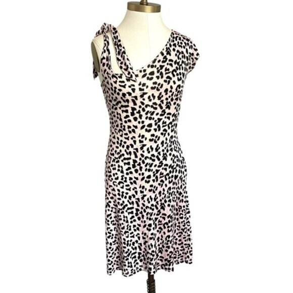 See by Chloe Pink Leopard Print Silk Jersey Asymmetric Dress - 6 🇮🇹 - Picture 1 of 10